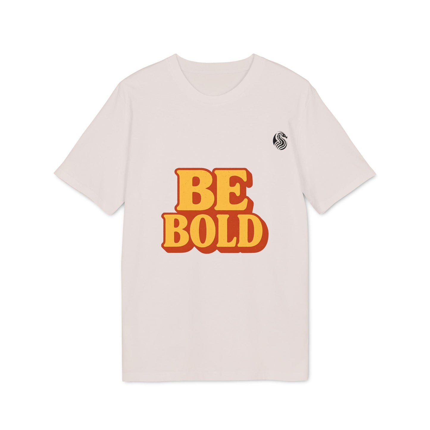 Be Bold Youth 100% Organic Cotton T-Shirt in white with retro "BE BOLD" graphic on front