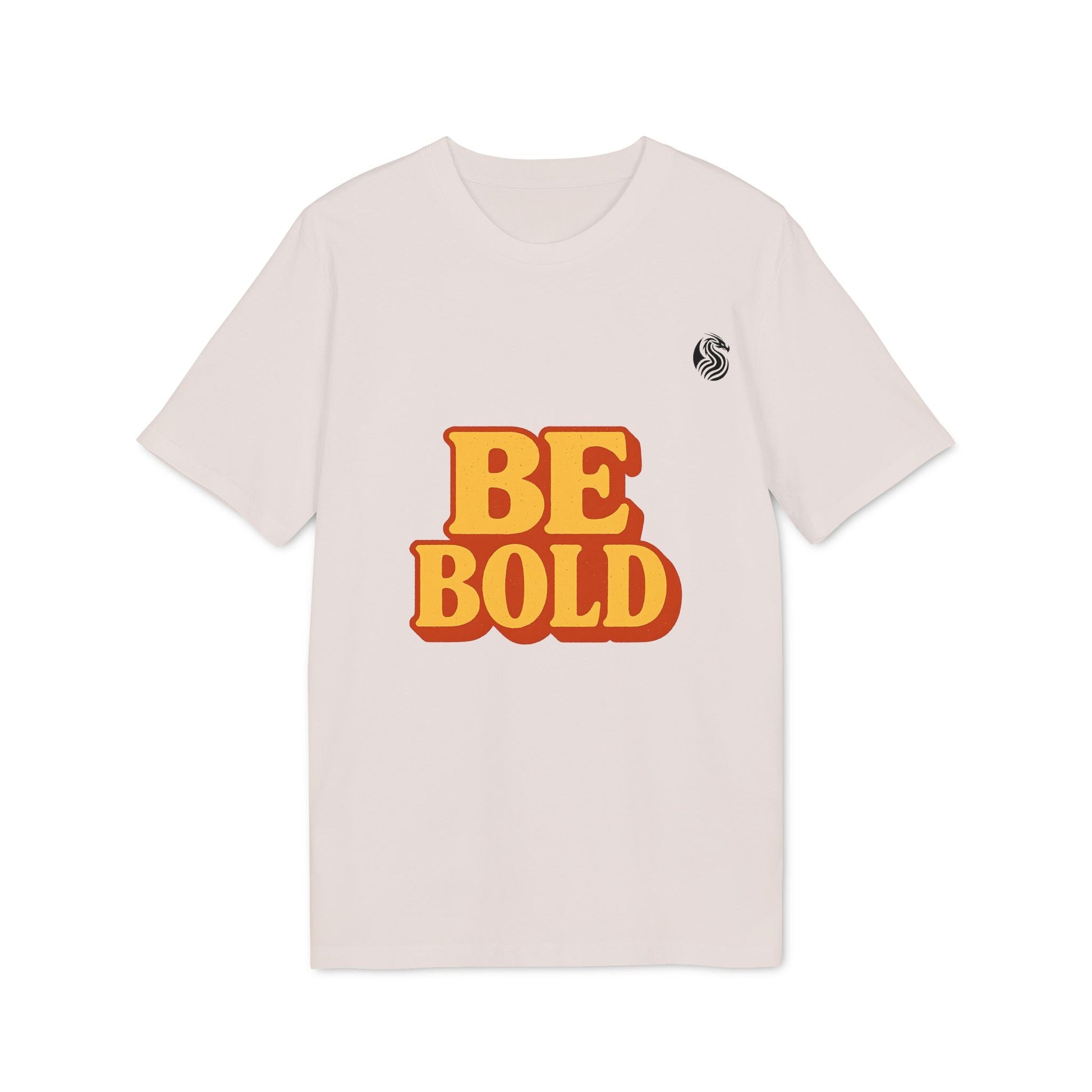 Be Bold Youth 100% Organic Cotton T-Shirt in white with retro "BE BOLD" graphic on front