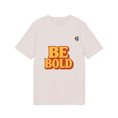 Be Bold Youth 100% Organic Cotton T-Shirt in white with retro "BE BOLD" graphic on front