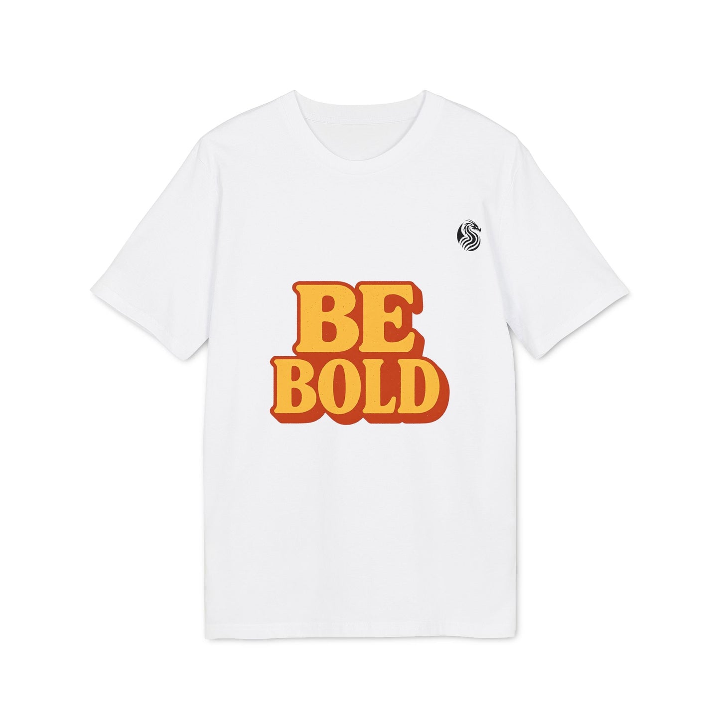 Be Bold Youth 100% Organic Cotton T-Shirt in white with bold “BE BOLD” front graphic, short-sleeve crewneck youth tee