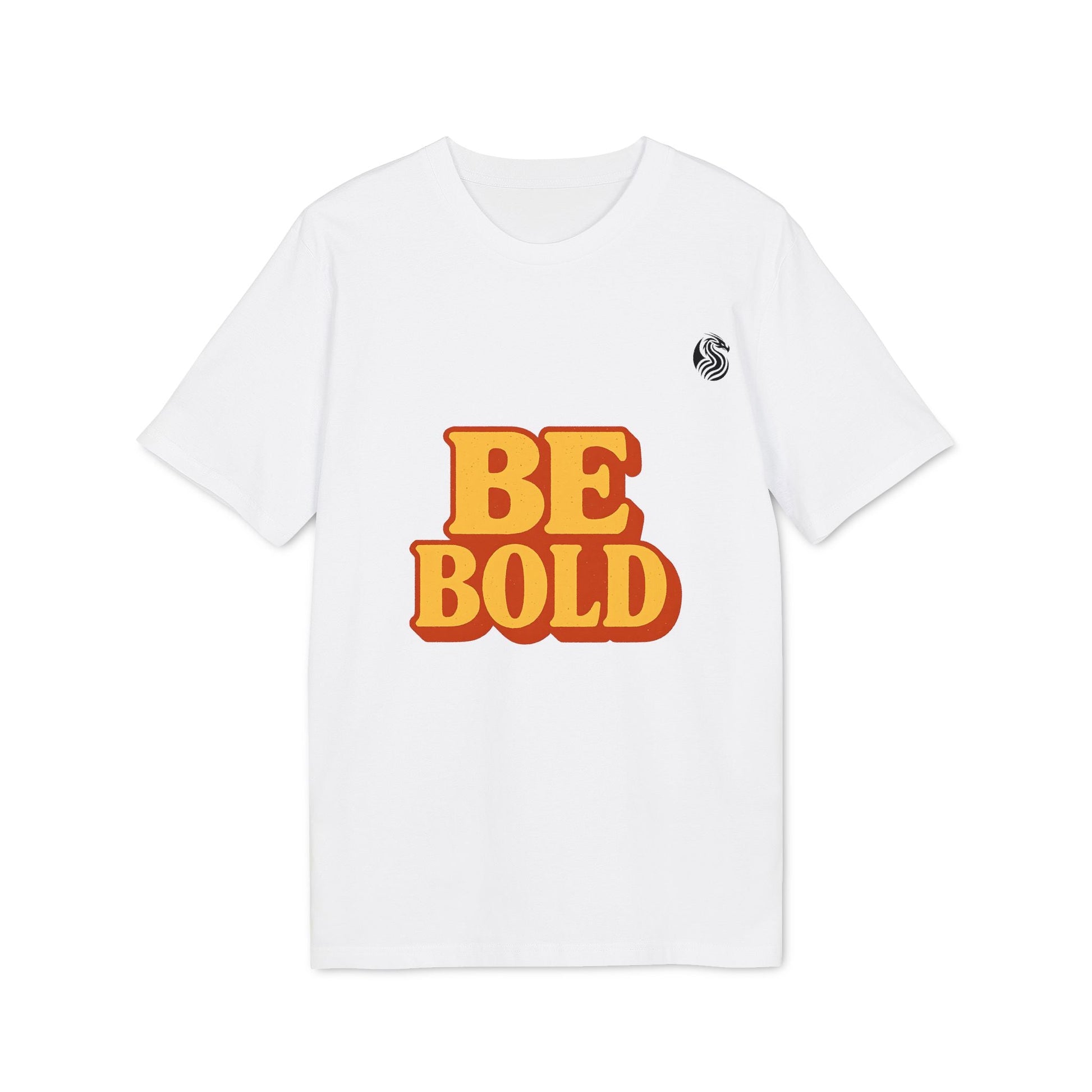 Be Bold Youth 100% Organic Cotton T-Shirt in white with bold “BE BOLD” front graphic, short-sleeve crewneck youth tee