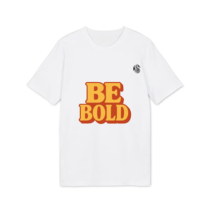 Be Bold Youth 100% Organic Cotton T-Shirt in white with bold “BE BOLD” front graphic, short-sleeve crewneck youth tee