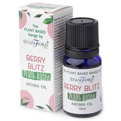 Alt-Tag: Berry Blitz Aromaöl – 44 g Fläschchen mit plant-based Berry Blitz Aromaöl in Box, Stamford, Beerenduft