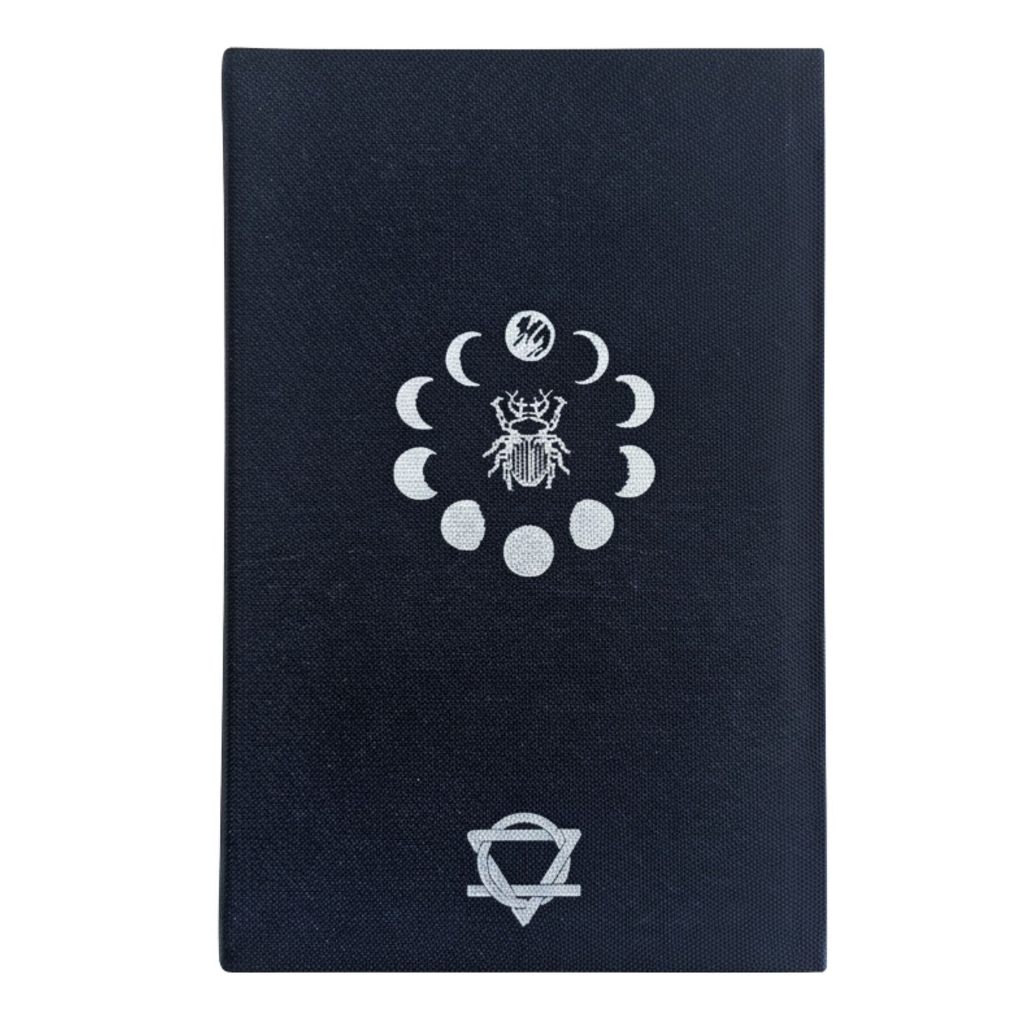 Journal de Gratitud negro con Silver Lining – 120 páginas I am Thankful For cuaderno de tapa negra con emblema plateado de fase lunar