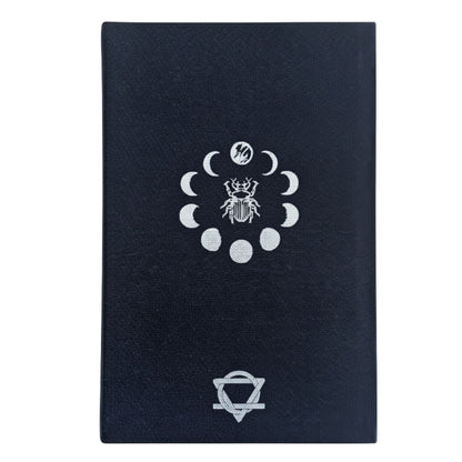 Journal de Gratitud negro con Silver Lining – 120 páginas I am Thankful For cuaderno de tapa negra con emblema plateado de fase lunar