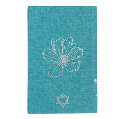 Alt Tag: Blue Gratitude Journal with Silver Lining – 120 Pages – I Am Thankful For blue cover with silver floral embossing