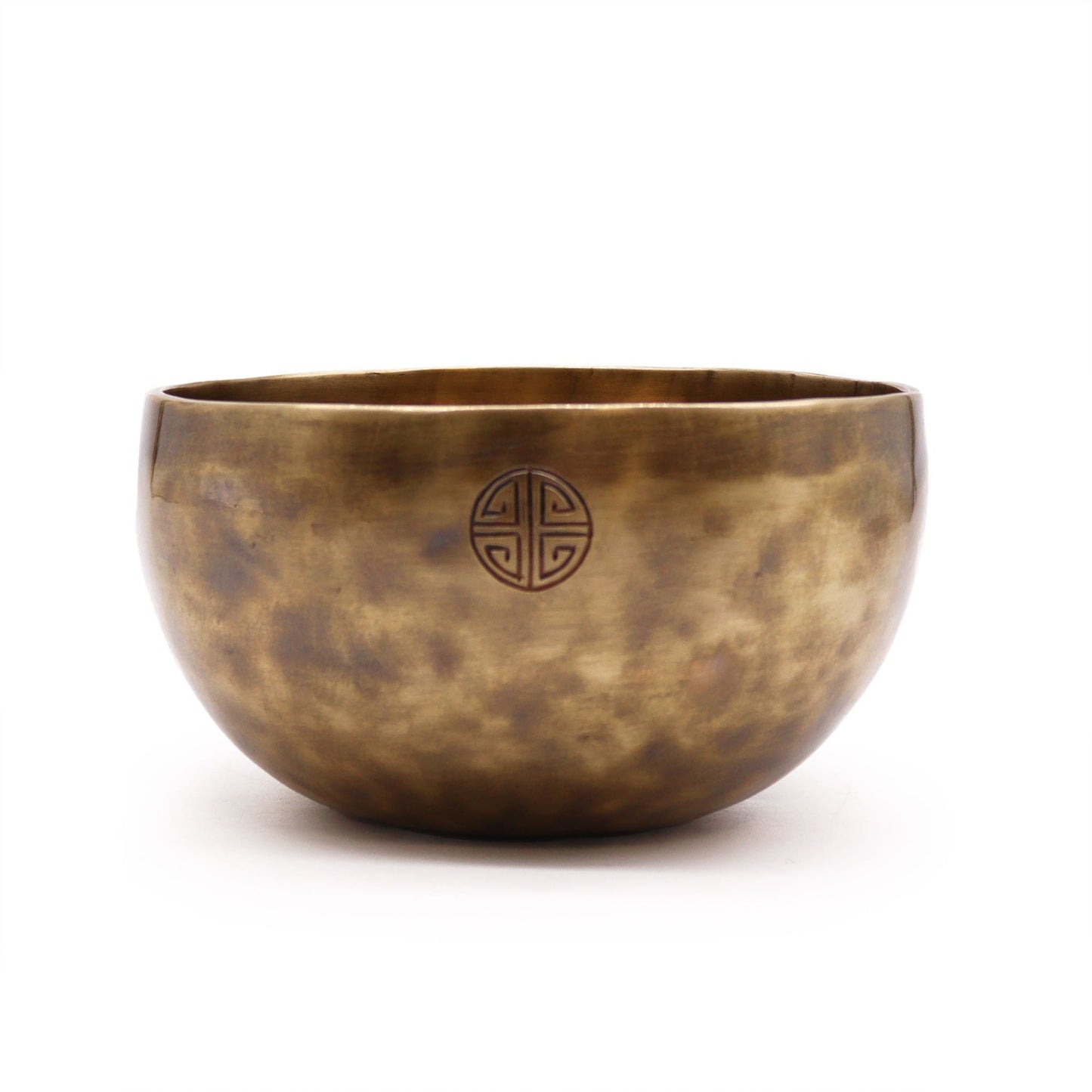 Alt Tag: Brass Moon Singing Bowl – 17CM, 850G brass Tibetan singing bowl handcrafted in Nepal, 850g, engraved symbol, meditation sound bowl