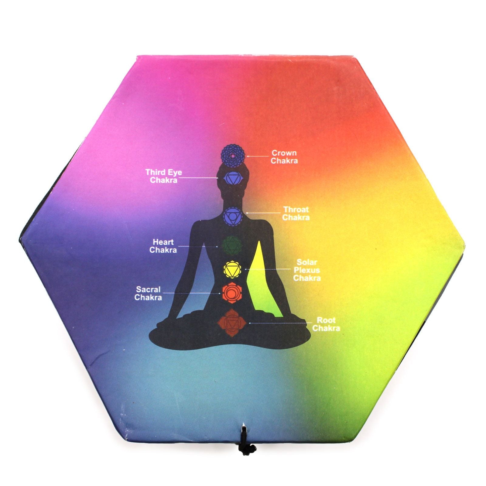 Brass Tibetan Singing Bowl Set – Green 10.7 CM on hexagon rainbow chakra meditation art backdrop