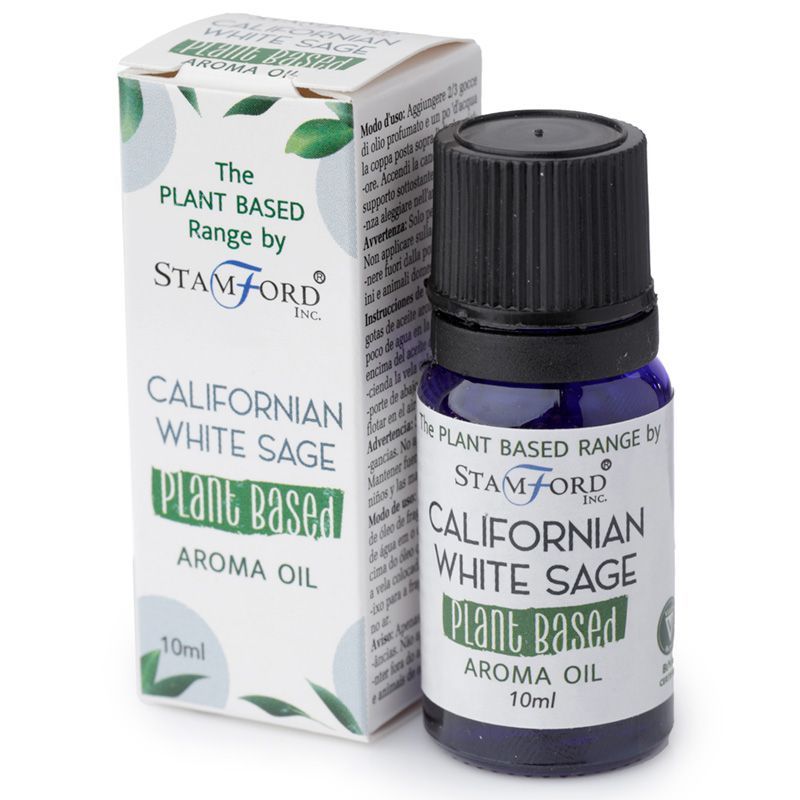Californian White Sage Aroma Oil – 6x2.5 CM plant-based fragrance oil bottle with box packaging, 10ml