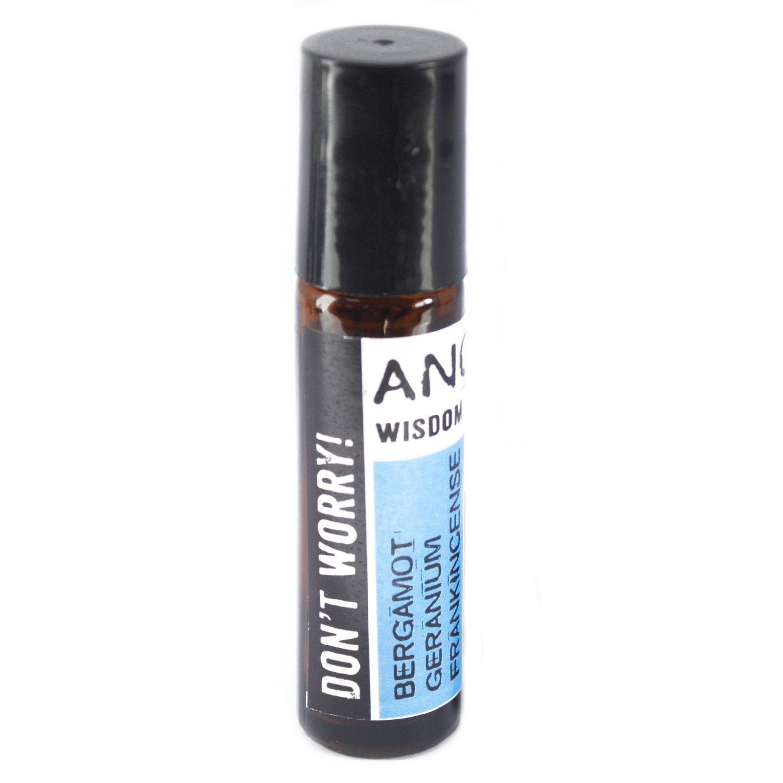 Alt Tag: Calming Essential Oil Blend – 10ML Roll-On amber glass roll-on bottle with black cap and label, 10ml
