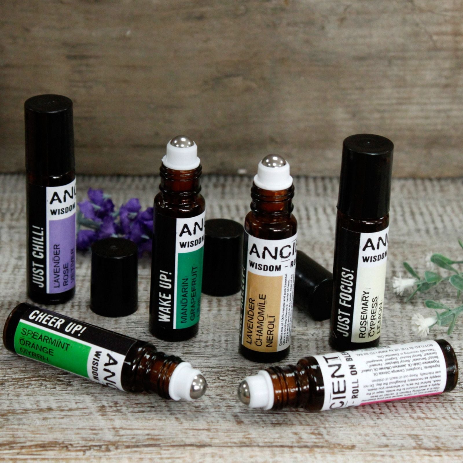 Calming Essential Oil Blend – 10ML Roll-On con frascos roll-on de aceites esenciales y vitamina E, envase compacto para uso diario