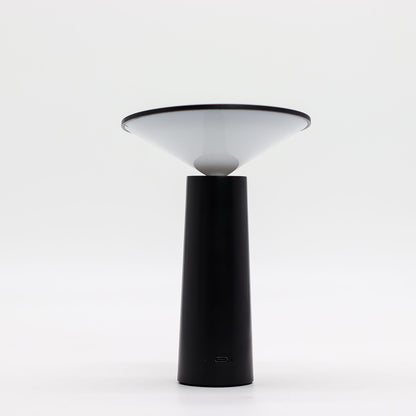 Keramisk & metall svart svamplampa med touch – USB-C svart touchbordslampa med svampskärm, USB-C-uppladdningsbar modern design
