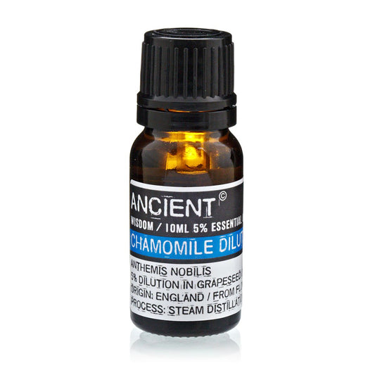 Alt-Tag: Römisches Kamillen-Essenzialöl – 10ML, 10-ml-Flasche mit 5 % verdünntem Essenzialöl in Traubenkernöl, 10 ml Braunglasflasche