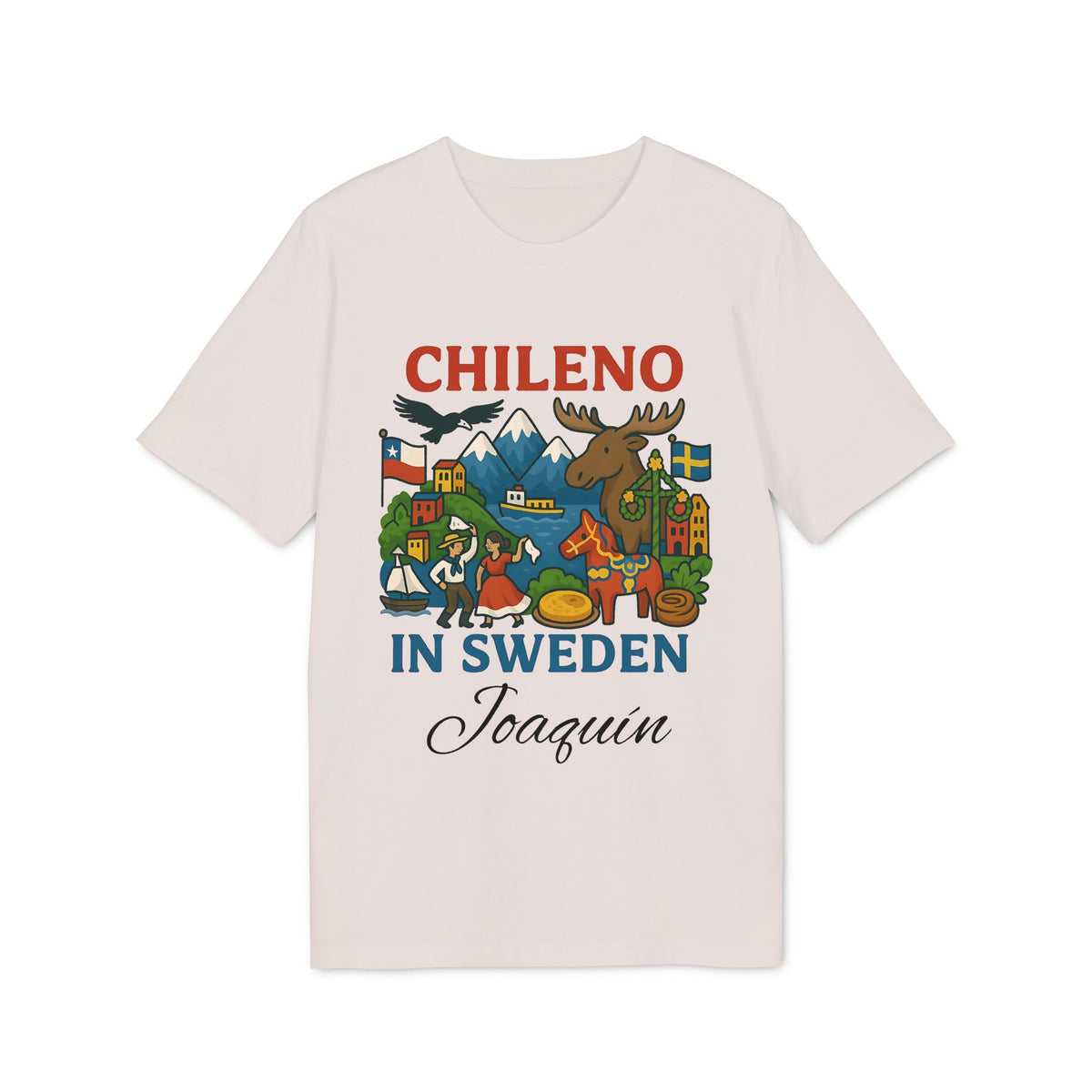 Chileno Sweden Personalized With Name 100% Organic Cotton T-Shirt with 