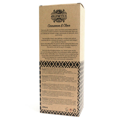 Zimt- & Nelken-Duftstäbchen-Diffusor – 200ML Aromatics Duftstäbchen-Diffusor-Box, Zimt- und Nelkenduft, 200 ml