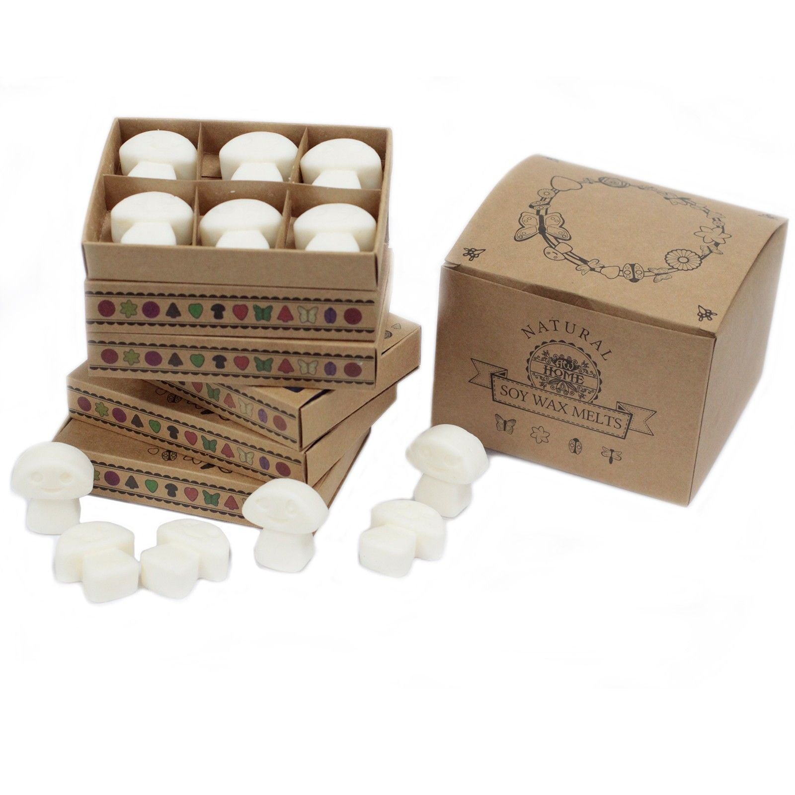 Kanel & Apelsin lyxiga wax melts – Presentset med 6 i miljövänlig box, naturliga wax melts i soja- och palmvax, presentset med doft för hemmet