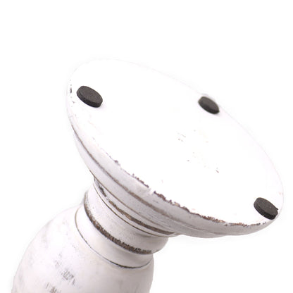 Classic Candle Stand – Whitewash (30 × 10 CM, Medium) detalle de la parte superior con acabado blanco decapado y vetas de madera