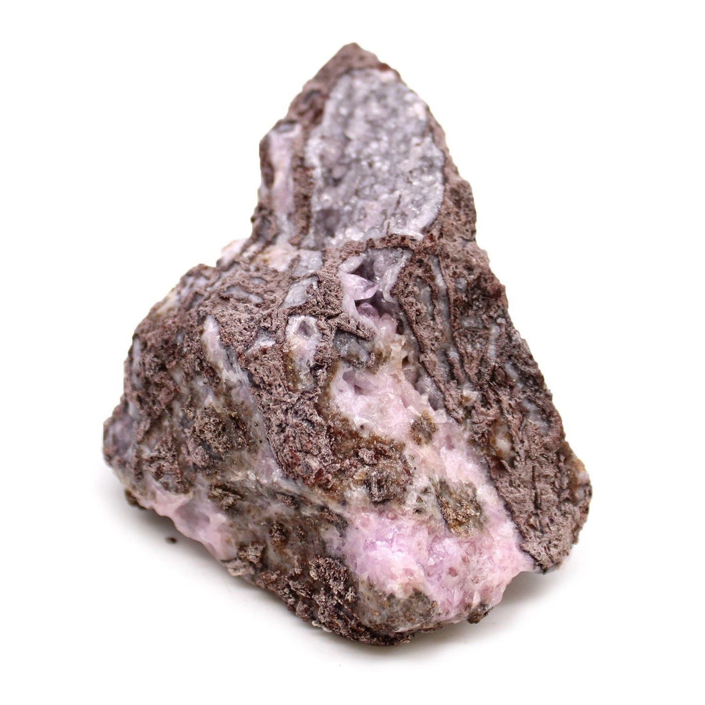 Cobalt Calcite Mineral Specimens – 25 Pieces pink and purple cobalt calcite crystal mineral specimen rock close-up on white