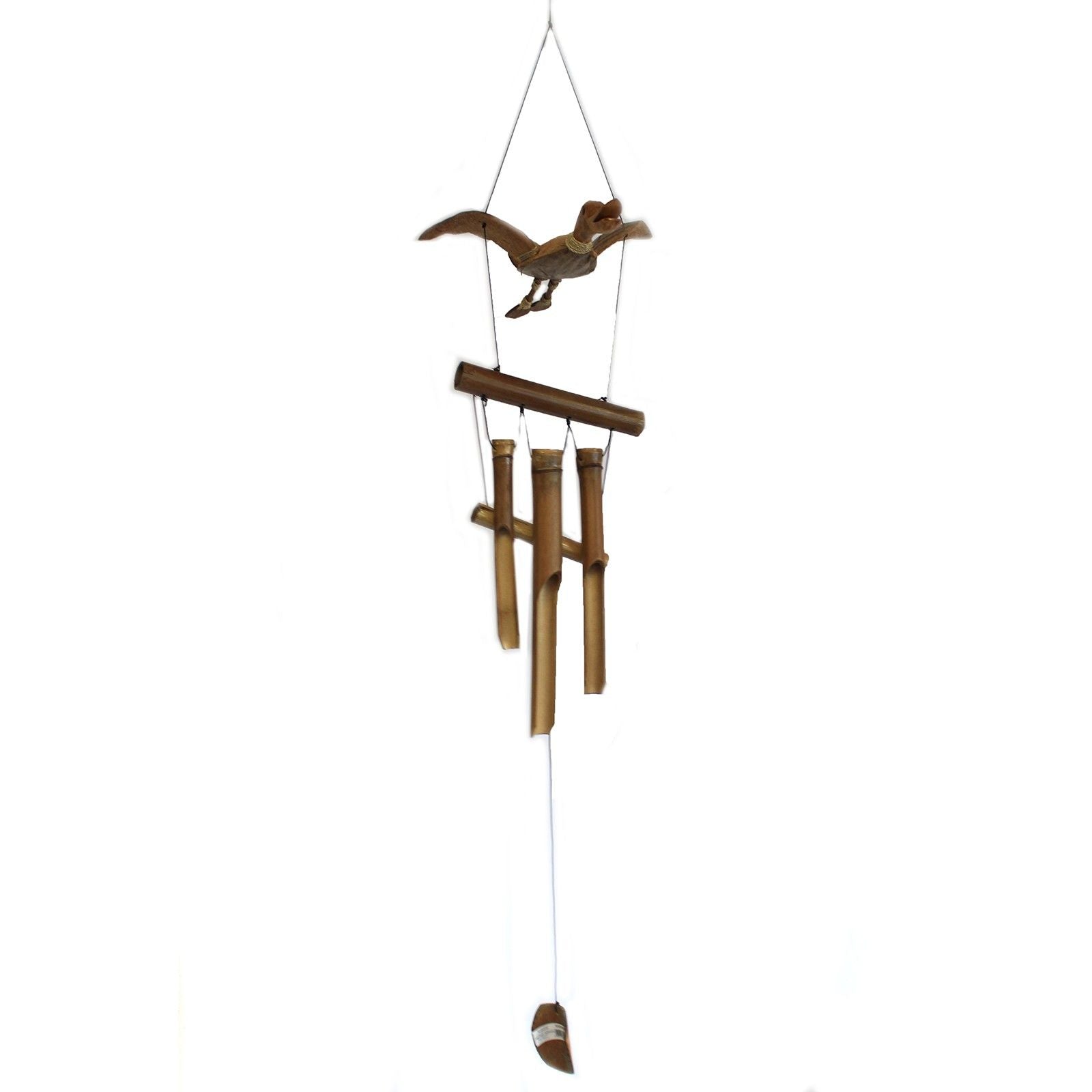 Coconut Bamboo Wind Chime – 100 CM duck-shaped coconut and bamboo wind chime, 1 meter hanging outdoor garden decor