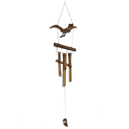 Coconut Bamboo Wind Chime – 100 CM duck-shaped coconut and bamboo wind chime, 1 meter hanging outdoor garden decor