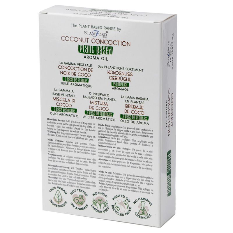 Coconut Concoction Aroma Oil – 15ML plant-based coconut fragrance oil box 15 ml, premium aroma oil packaging