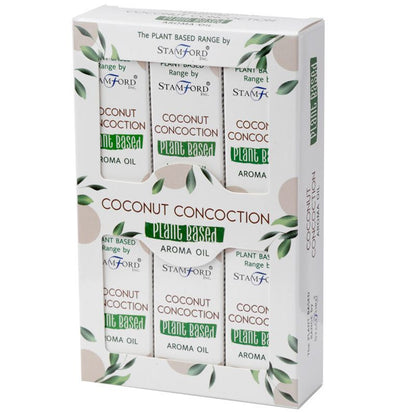 Alt Tag: Coconut Concoction Aroma Oil – 15ML plant-based fragrance oil gift set, coconut scent, 6x2.5x2.5 cm box