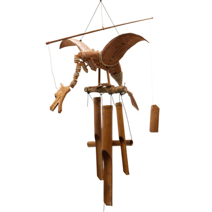 Alt Tag: Coconut Shell Dragon Mobile – 90 CM handgjord dragon-mobile i kokosskal, vindspel för utomhusdekoration