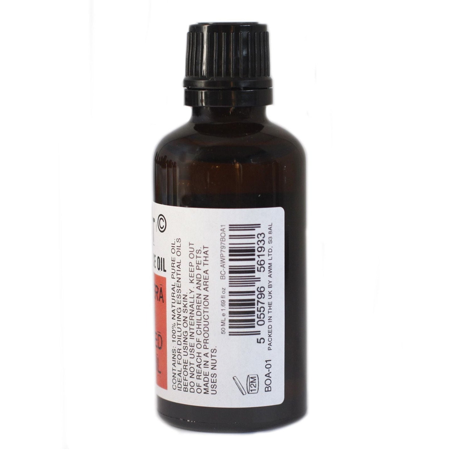 Alt Tag: Cold Pressed Borage Oil – 50ML in amber glass bottle with black cap, cold-pressed Borago officinalis seed oil
