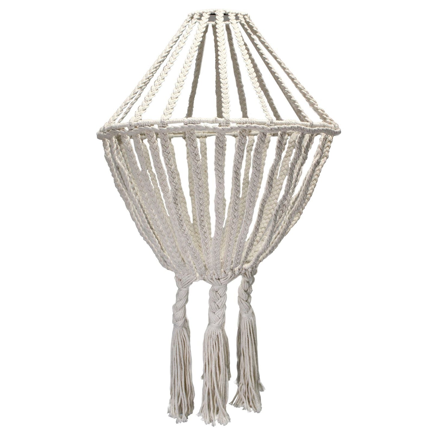 Cotton Macrame Chandelier – Large 85x50 CM handcrafted natural cotton boho chandelier with tassels, made in Indonesia