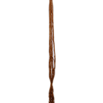Alt Tag: Cotton Macrame Pot Holder – Medium Chocolate, chocolate brown 100% cotton plant hanger with wooden ring, front view
