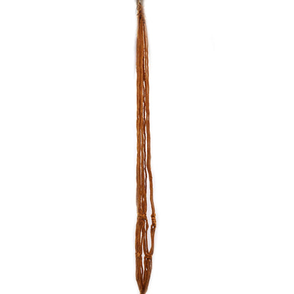 Alt Tag: Cotton Macrame Pot Holder – Medium Chocolate, chocolate brown cotton and wood macrame plant hanger on white background