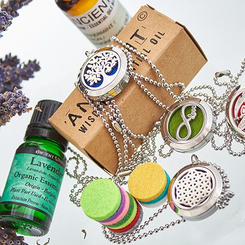 Cotton Refill Pads – 30MM Aromatherapy Necklace non-woven cotton scent pads with diffuser lockets and lavender essential oil bottle