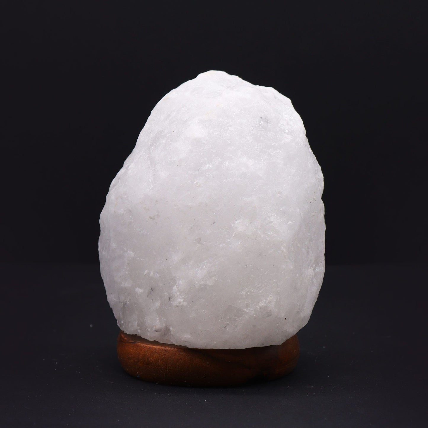 Alt Tag: Crystal Rock Himalayan Salt Lamp – Approx. 1.5–2 KG, hand-carved natural salt crystal lamp on wooden base