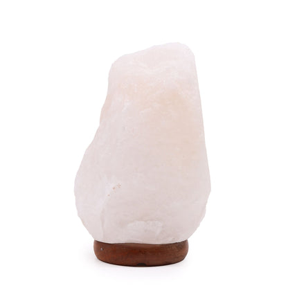 Crystal Rock Himalayan Salt Lamp with Base – Approx. 2–3 KG hand-carved natural salt crystal lamp on wooden base