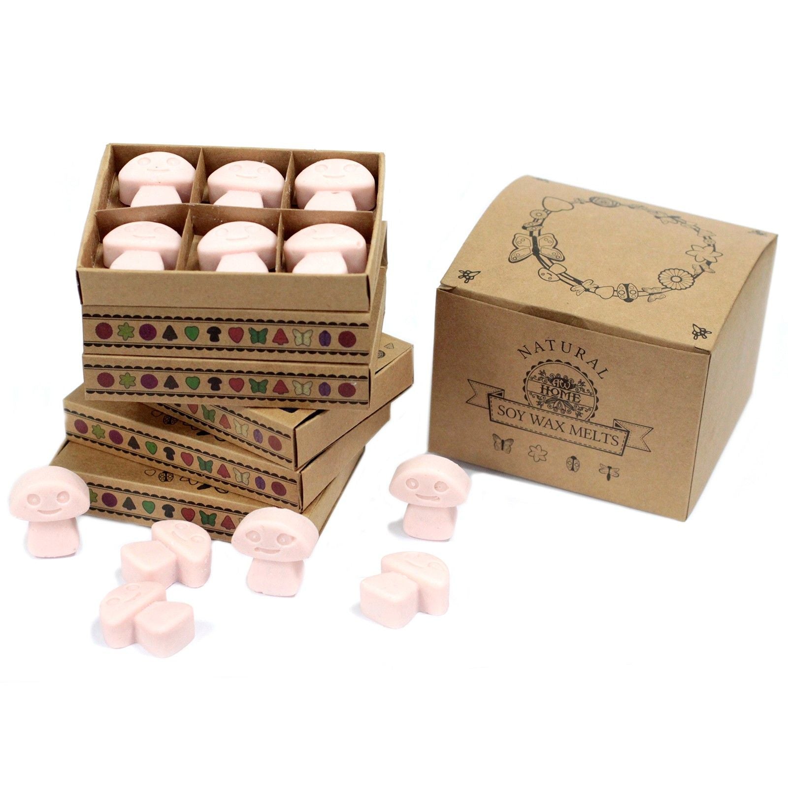 Alt Tag: Set de regalo de wax melts Dark Sandalwood – Pack de 6, wax melts de cera de soja en caja de regalo kraft con seis packs, mezcla sin parafina