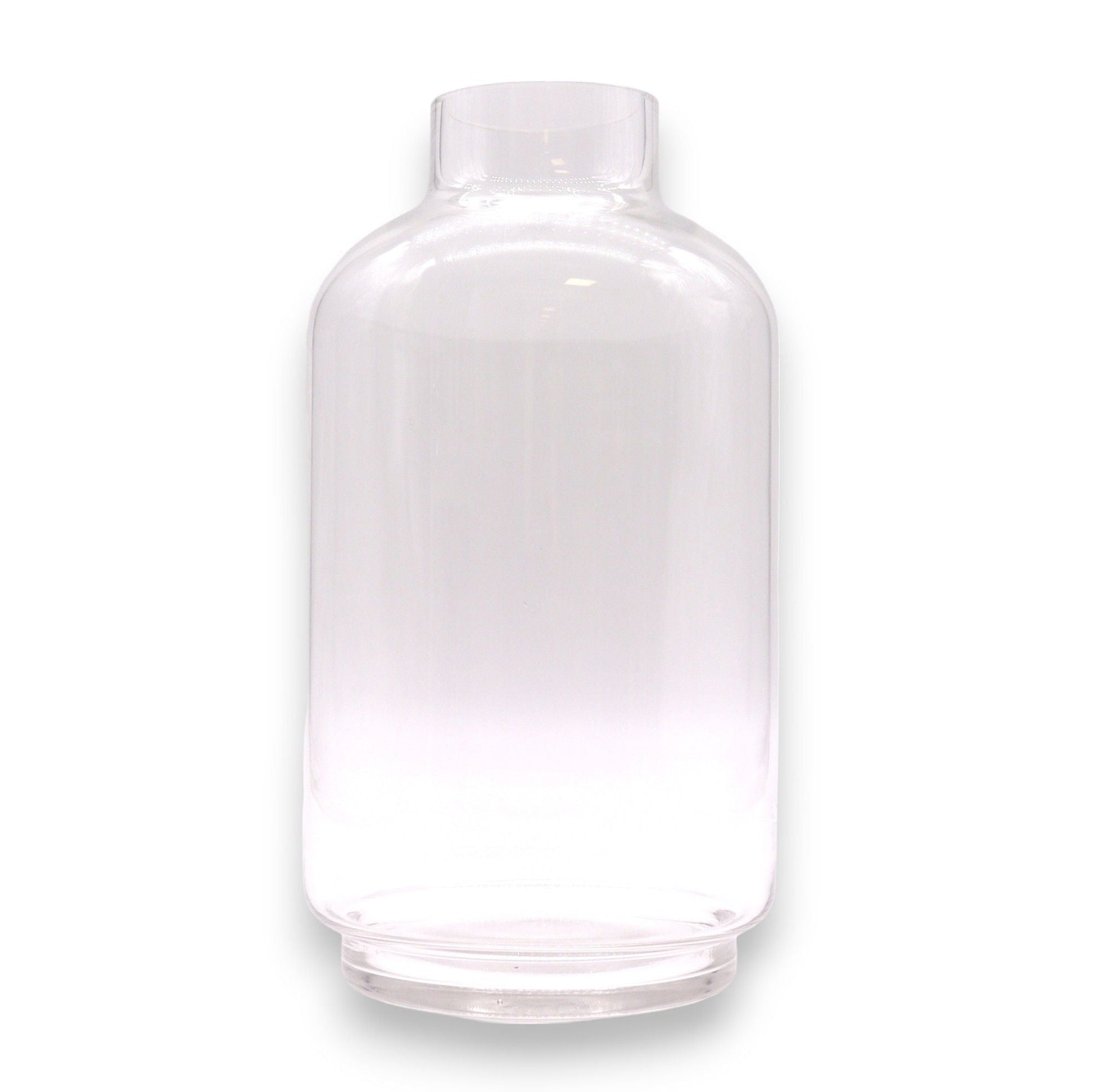 Alt Tag: Dark Tung Wood Glass Terrarium – 16x23 CM clear glass terrarium jar with wide cylindrical body and short neck