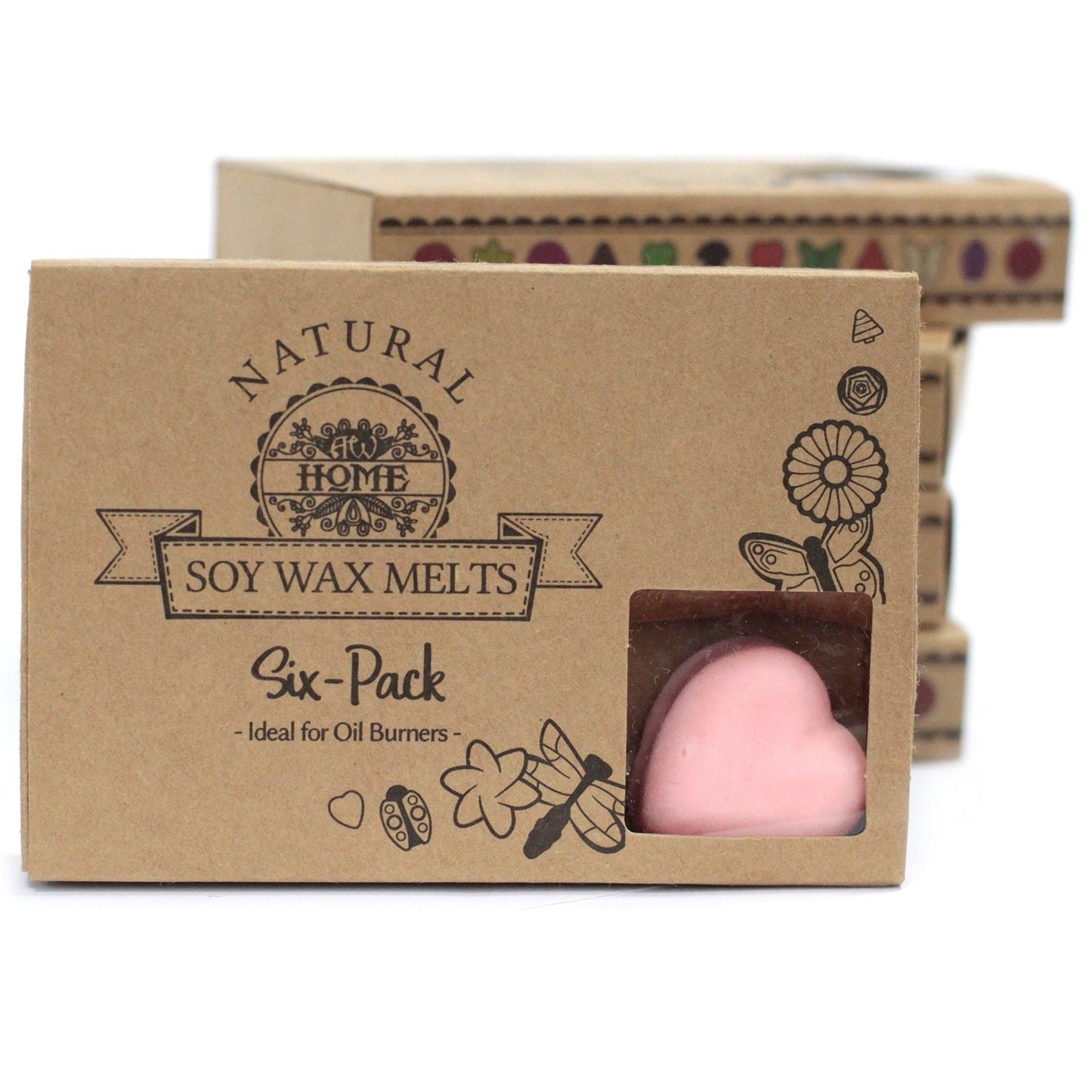 Soy Blend Wax Melts Gift Set – Dragon's Blood natural soy wax melts six-pack gift set box with pink heart-shaped wax melt
