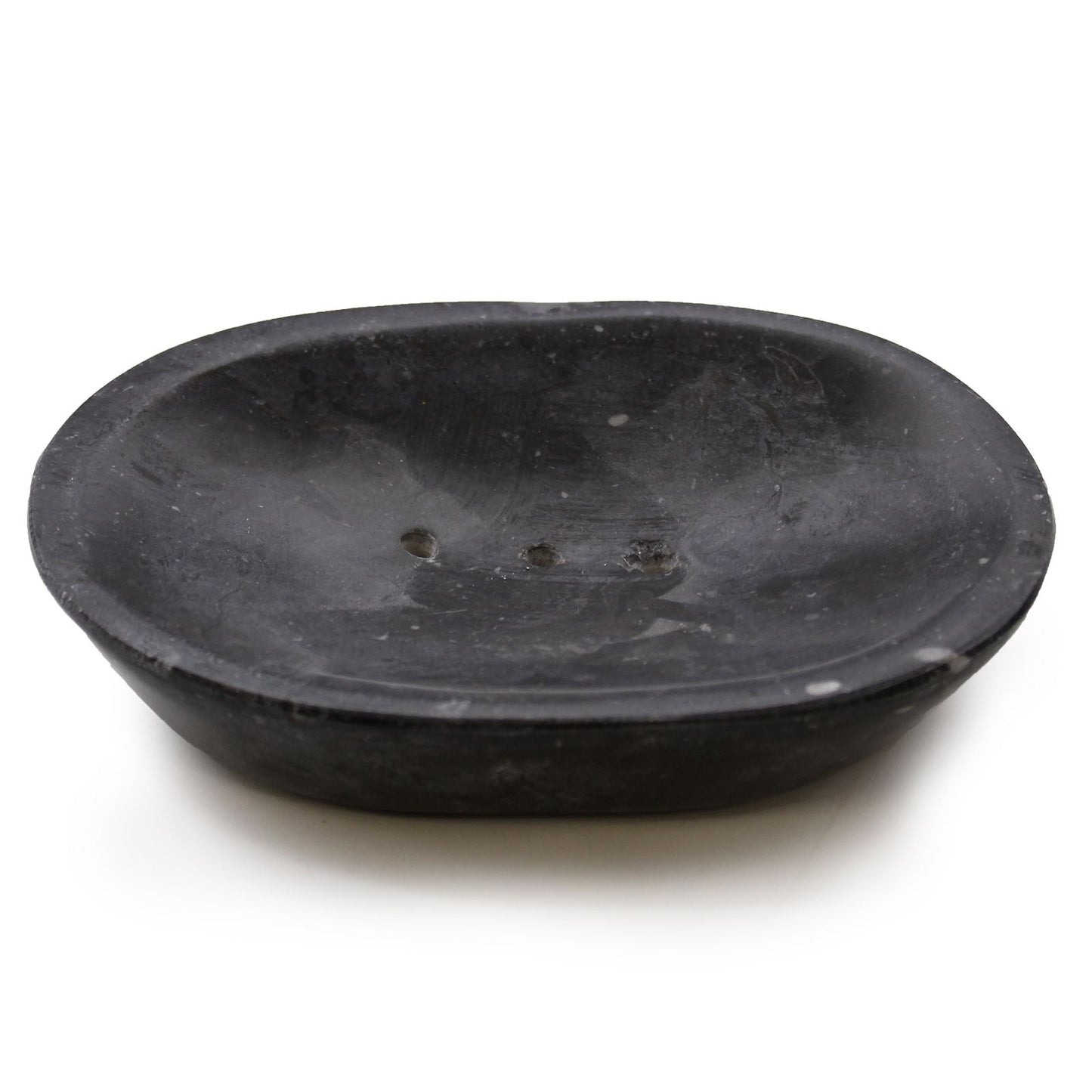 Alt Tag: Elegant Black Marble Soap Dish – 12x9x2 CM handcrafted black marble soap dish, oval design for bathroom countertop