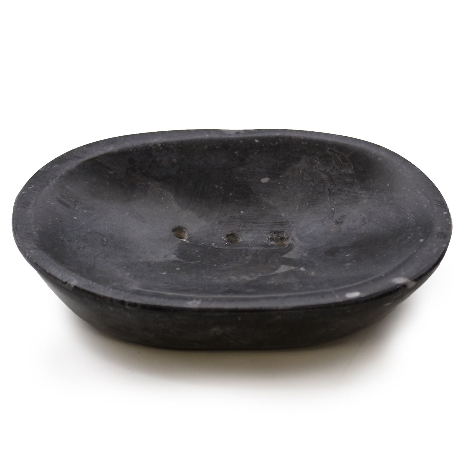 Alt Tag: Elegant Black Marble Soap Dish – 12x9x2 CM handcrafted black marble soap dish, oval design for bathroom countertop