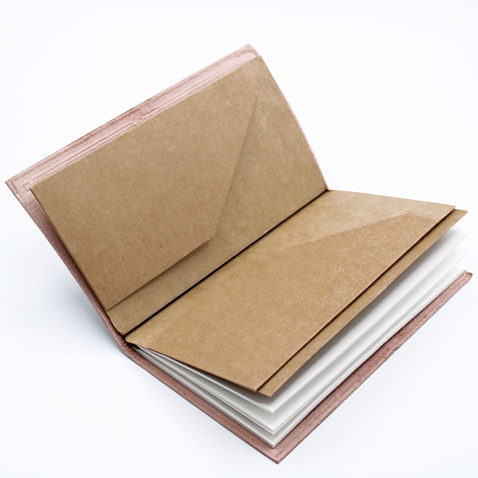 Alt Tag: Elegant läderjournal – brun anteckningsbok med 80 sidor och sidor av återvunnet papper, reseformat 22x12 cm