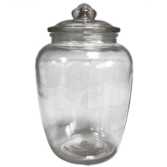 Alt Tag: Elegant Glass Candy Jar – 15x24.5 CM clear glass candy jar with lid, classic storage container for sweets and snacks