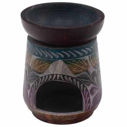 Alt Tag: Elegant Soapstone Elephant Oil Burner – 13x10 CM, hand-carved soapstone aromatherapy oil burner with bowl top