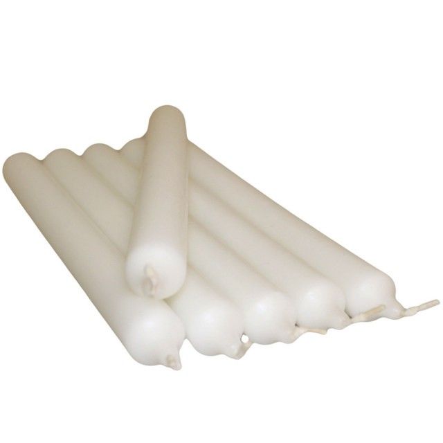 Alt Tag: Elegant White Dinner Candles – 100 Pack white taper dinner candles set for table decor and events