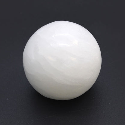 Alt Tag: Enchanting Selenite Sphere – 5 to 6 CM, natural white selenite crystal sphere 5.5 cm polished, for décor and meditation