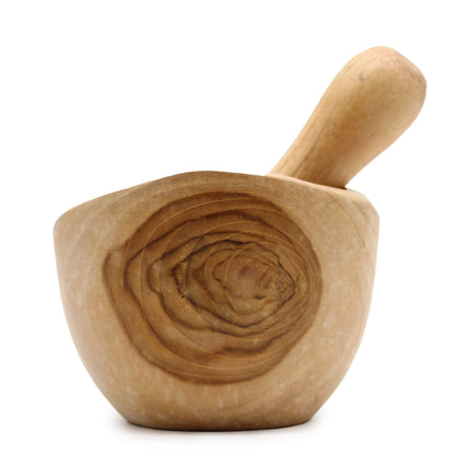 Ergo Teak Mortel & Stöt – Medium, mortel- och stötset i teak med ergonomisk design, mellanstorlek