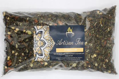 Alt Tag: Eternal Elixir White Tea Blend – 1 KG bolsa de té a granel con mezcla de té blanco Pai Mu Tan y té verde Sencha, Artisan Tea