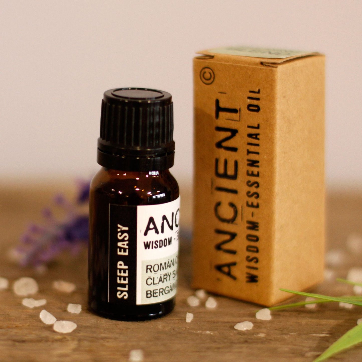Evening Essential Oil Blend – 10 ML bärnstensfärgad flaska med eterisk olja med ask, blandning av romersk kamomill, muskatellsalvia och bergamott