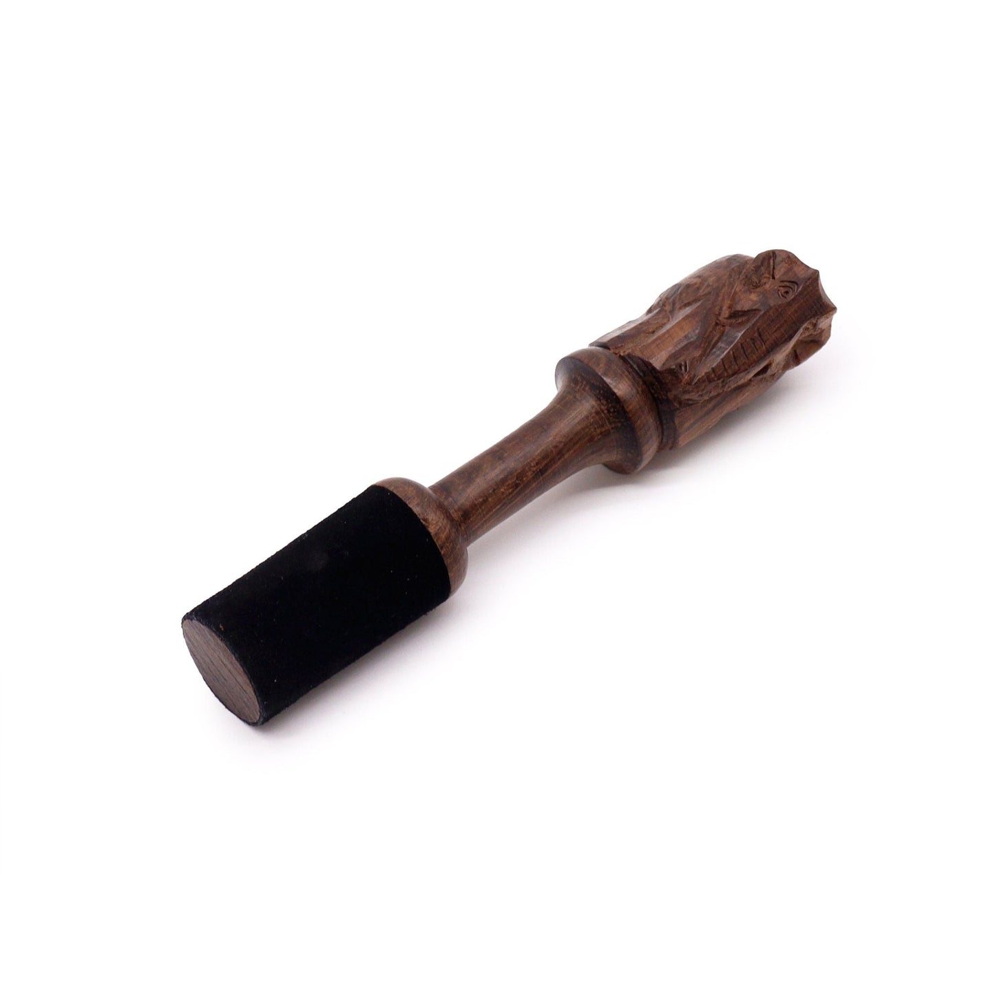 Alt Tag: Exquisite Wood Stick – 14CM Elephant Carving wooden singing bowl/gong mallet with black padded striking end