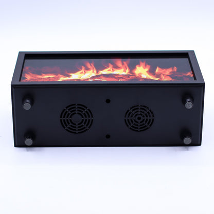 Alt Tag: Flame Effect Aroma Diffuser with Birdsong – Black – USB – Colour Change black diffuser with flame effect display and front vents