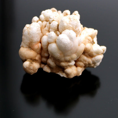 Alt Tag: Flower Calcite Specimens – 20-Piece Collection, white botryoidal calcite cluster mineral specimen on black background